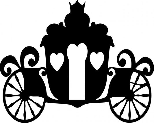Carriage Silhouette Laser Cut Appliques (Size: with FUSIBLE - 8"W)