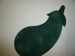 Eggplant/Squash Laser Cut Appliques (Color: Tonal - Evergreen , Size: 5"W, Direction: Facing right)