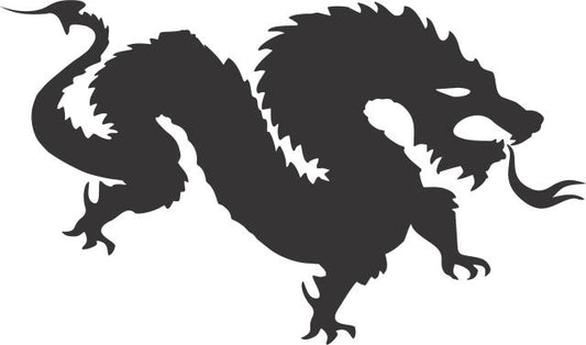 Dragon #4 Silhouette Laser Cut Appliques (Size: with FUSIBLE - 12"W, Direction: Facing right)