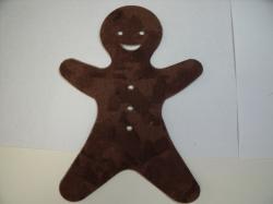 Christmas Gingerbread Man Laser Cut Appliques (Size: 4"H, Color: Brown Tonal)