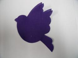 Bird Laser Cut Appliques (Size: 4"H, Color: Purple , Direction: Facing left)