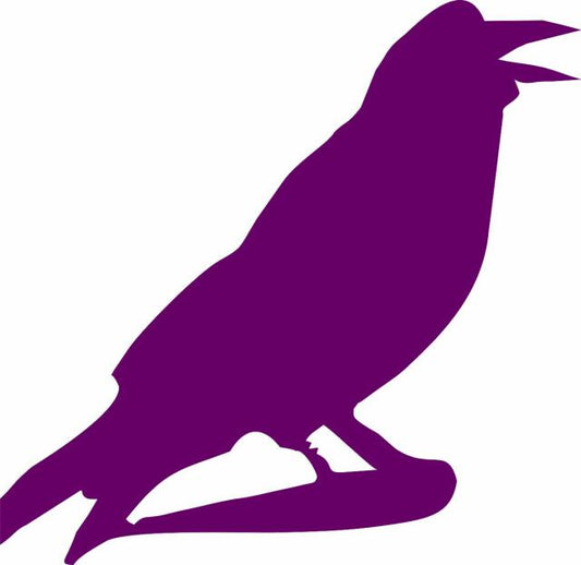 Crow/Raven Laser Cut Appliques (Size: with FUSIBLE - 4"H, Color: Black , Direction: Facing left)