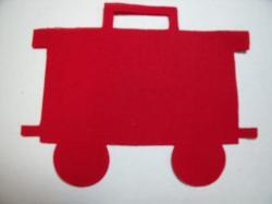 Christmas Train Caboose Laser Cut Appliques (Size: 5"H, Color: Red )