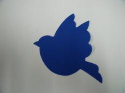 Bird Laser Cut Appliques (Size: 4"H, Color: Blue  , Direction: Facing left)