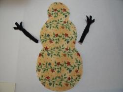 Christmas Snowman Laser Cut Appliques (Size: 4"H, Color: Gold Vines, Hearts & Stars)
