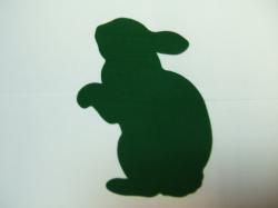 Easter Rabbit Laser Cut Appliques (Size: 5"H, Color: Green  , Direction: Facing left)