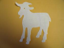 Goat laser Cut Appliques (Size: 4"H, Color: White  , Direction: Facing left)
