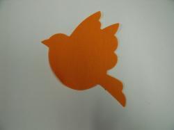 Bird Laser Cut Appliques (Size: 4"H, Color: Orange  , Direction: Facing left)