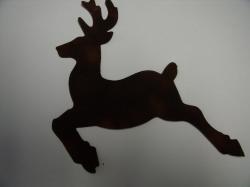 Christmas Reindeer Laser Cut Appliques (Color: Brown, Size: 5"H, Direction: Facing left)
