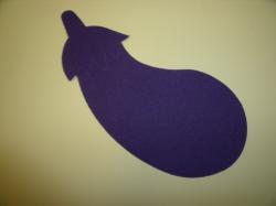 Eggplant/Squash Laser Cut Appliques (Color: Purple  , Size: 6"W, Direction: Facing right)