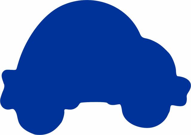 Car Laser Cut Appliques (Size: 5"W - ADD FUSIBLE , Color: Blue  )