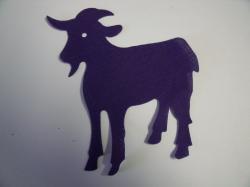 Goat laser Cut Appliques (Size: 6"H, Color: Purple , Direction: Facing right)