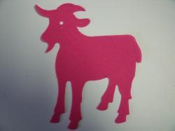 Goat laser Cut Appliques (Size: 4"H, Color: Hot Pink , Direction: Facing left)
