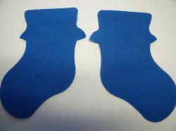 Baby Bootie Pair Laser Cut Appliques (Size: with FUSIBLE - 5"H, Color: Blue )