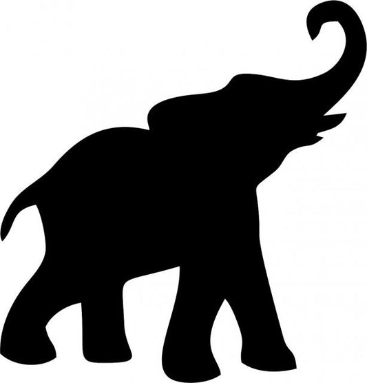 Elephant - Baby Silhouette Laser Cut Appliques (Direction: facing right, Size: withFUSIBLE  - 4"W)