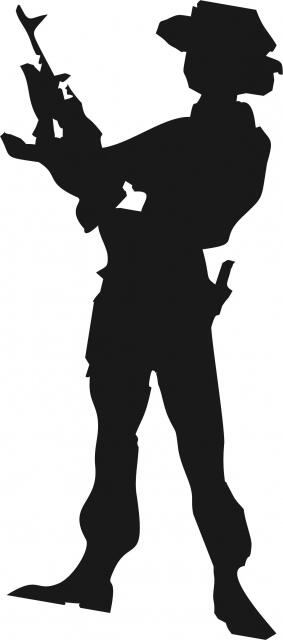 Soldier - Female Laser Cut Appliques (Size: with FUSIBLE - 9"H, Direction: facing left)