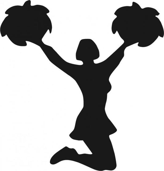 Cheerleader Silhouette Laser Cut Appliques (Size: 10"H, Direction: facing right)