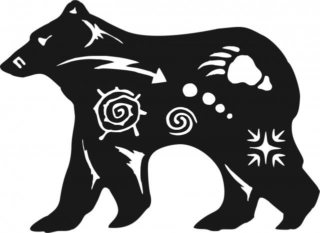 Bear Symbol Silhouette Laser Cut Appliques (Size: 9"W, Color: Black facing left)