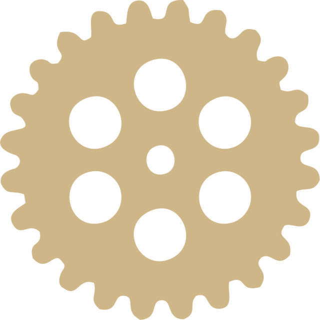 Gear #1 Silhouette Laser Cut Appliques (Color: Tan/Beige, Size: 6')