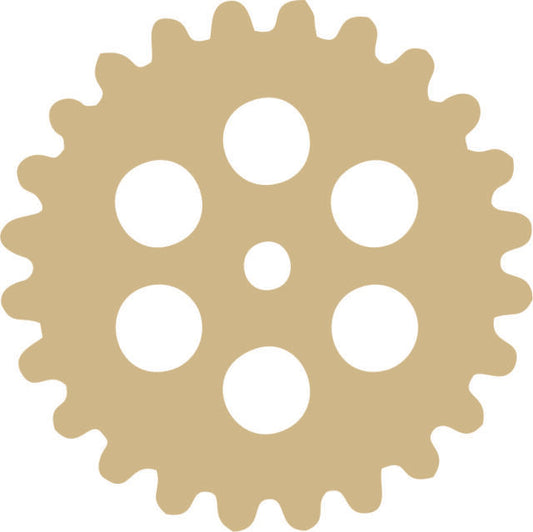 Gear #1 Silhouette Laser Cut Appliques (Color: Tan/Beige, Size: 6')