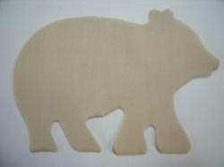 Bear Laser Cut Appliques  (Size: 5"W, Color: Tan/Beige  , Direction: Facing right)