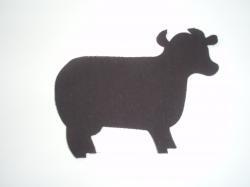 Cow Laser Cut Appliques (Size: 5"W, Color: Brown  , Direction: Facing right)
