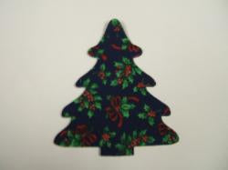 Christmas Tree Laser Cut Appliques (Size: 4"H, Color: Blue Holly & Bows)