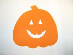 Jack O' Lantern Laser Cut Appliques (Size: with FUSIBLE - 6"W, Color: Orange )