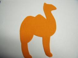 Camel Laser  Cut Appliques (Size: 4"H, Color: Orange  , Direction: Facing left)
