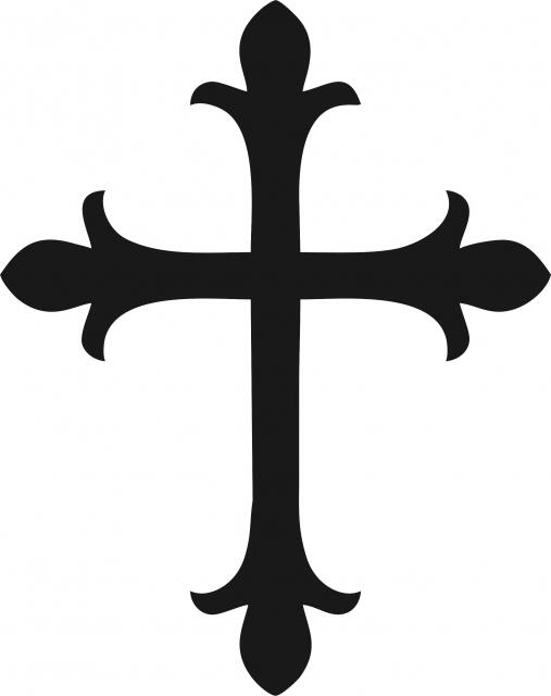 Cross #5 Silhouette Laser Cut Appliques (Size: 10"H, Color: Black)