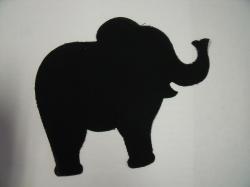 Elephant Laser Cut Appliques (Size: 4"W, Color: Black, Directon: Facing right)
