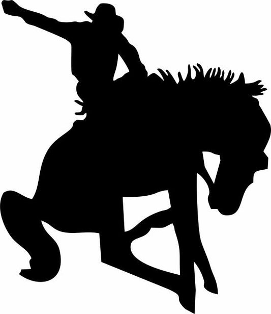 Bucking Bronco Silhouettes Laser Cut Appliques (Direction: facing right, Price: with FUSIBLE - 8"H)