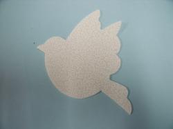 Bird Laser Cut Appliques (Size: 4"H, Color: White , Direction: Facing left)