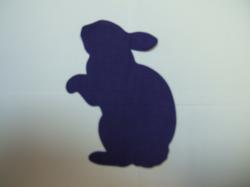 Easter Rabbit Laser Cut Appliques (Size: 4"H	, Color: Purple  , Direction: Facing right)
