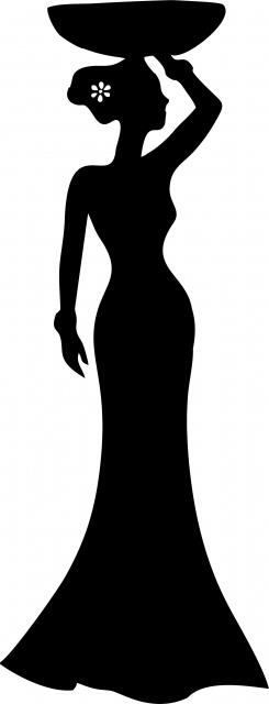 African Woman - Zuri Silhouette Laser Cut Appliques (Size: 9"H, Direction: facing right)