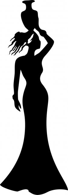 African Woman - Leena Silhouette Laser Cut Appliques (Size: 15"H, Direction: facing right)
