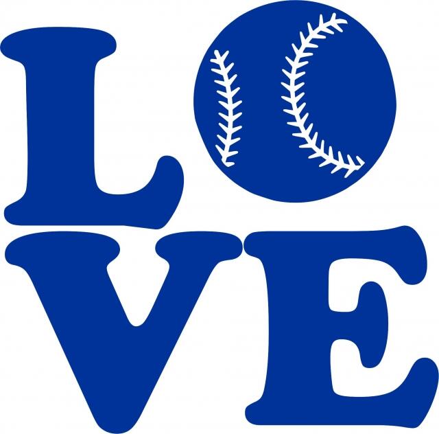 KIT - LOVE - Baseball Laser Cut Silhouettes (Size: 5"H, Color: Blue)