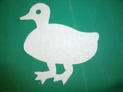 Duck Laser Cut Appliques (Size: 5"H, Color: White , Direction: Facing right)