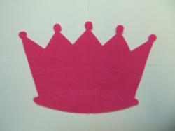 Crown Laser Cut Appliques (Size: 5"W, Color: Hot Pink )