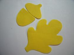 Acorn & Leaf Set Laser Cut Appliques (Size: 5"H, Color: Yellow  )