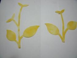 Flower Stem w/Leaf Laser Cut Applique Sets (Size: with FUSIBLE , Color: Tonal - Pastel Yellow)