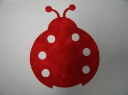 Ladybug Laser Cut Appliques (Size: 6"H, Color: Tonal - Red)