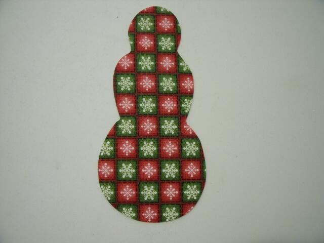 Christmas Snowman Laser Cut Appliques (Size: 6"H, Color: Pink & Green Snowflakes)