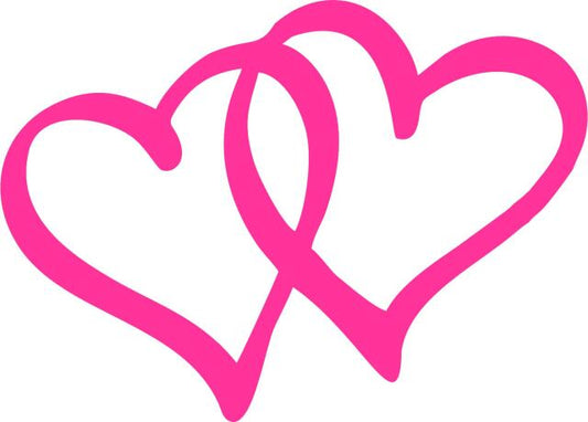 Double Heart Silhouette Laser Cut Appliques (Size: with FUSIBLE - 9"W, Color: pink)
