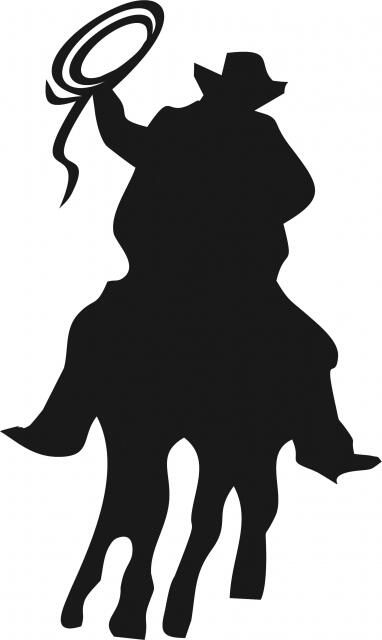 Cody at Roundup Silhouette Laser Cut Appliques (Size: with FUSIBLE - 8"H, Color: Black )
