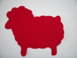 Easter Lamb Laser Cut Appliques (Size: 4"W, Color: Red , Direction: Facing right)