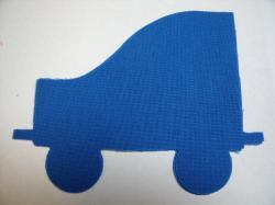 Train Coal Car Laser Cut Appliques (Size: 6"H, Color: Blue  , Direction: Facing right)