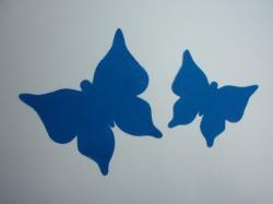 Butterfly Set Laser Cut Appliques (Size: 1 Small & 1 Large, Color: Blue )
