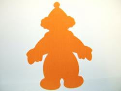 Clown Laser Cut Appliques (Size: with FUSIBLE - 5"H, Color: Orange  )