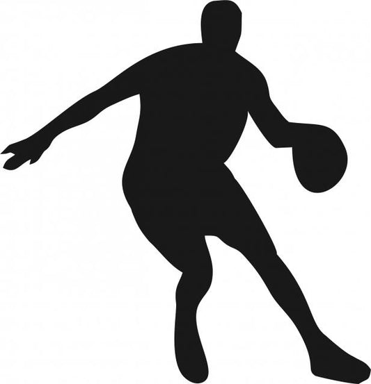 Basketball Player Passing Silhouette Laser Cut Appliques (Size: 10"H, Direction: facing left)
